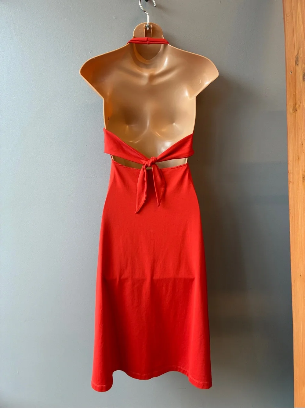 Patagonia Morning Glory Orange Halter Midi Dress, Medium - Picture 5 of 7